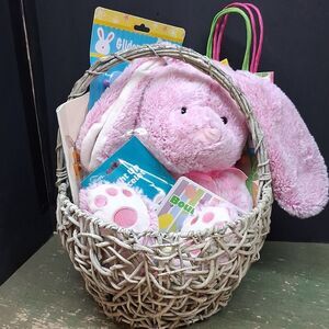 9 pc Easter Basket - "Time For A Hug" Book toys,stickers,bracelet, Bounce Eggs